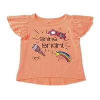 Деца од Garanimals Girls Ruffle Sleeve T-Shirt, големини 4-10