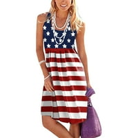 Женски џеб без ракави, обичен цветен печатење на плажа долга макси лабава фустан