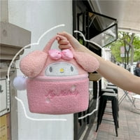 Plushie Cinnamoroll Bag Kawaii Hello Kitty Melody Plush Stuffed Handbag Kuromi Large Capacity Makeup Bag Girls Costemic Bag Gift