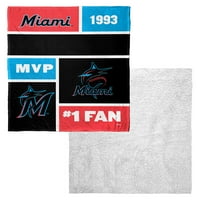 Miami Marlins MLB Colorblock персонализиран свилен допир Шерпа фрли ќебе